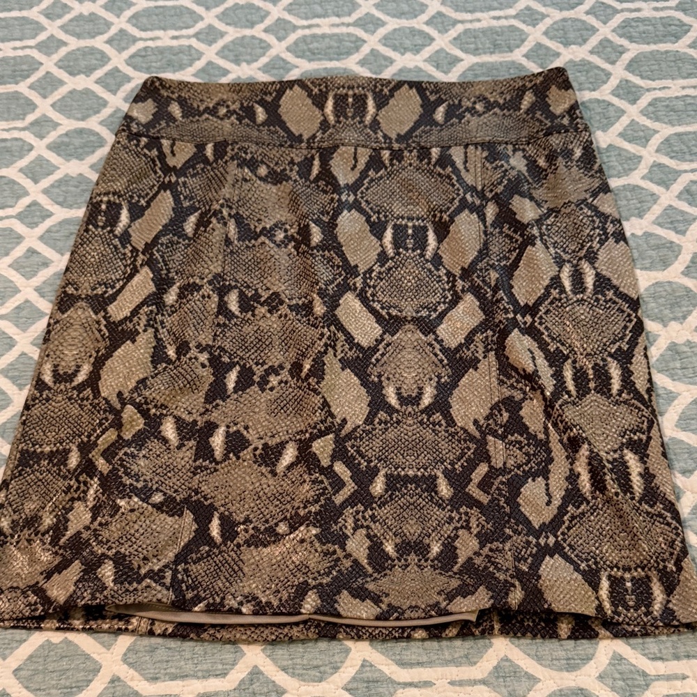 Chico's Black and Tan Snake Print Pencil Skirt